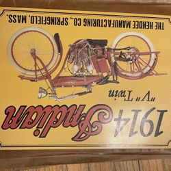 1914 Indian Poster With Metal On Back