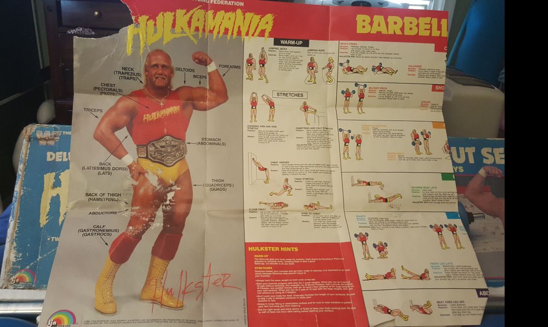 *Vintage* 1985 WWF Hulk Hogan HULKAMANIA Barbell Workout Set for Sale ...
