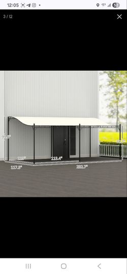 10' x 20' Wall-Mounted Outdoor Pergola Canopy