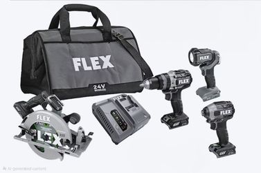 FLEX 24V BRUSHLESS 4 TOOLS ONLY  (BRAND NEW) (