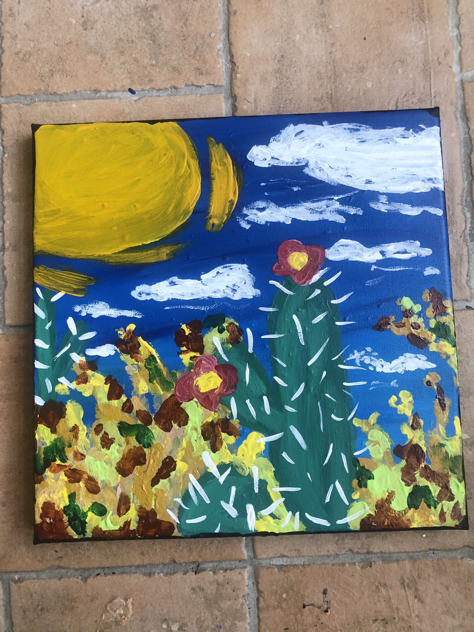 “Sunny Arizona” Original Acrylic Painting/8x8