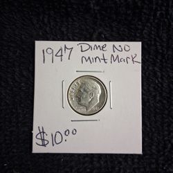 1947 SILVER DIME NO MINT MARK FIRM PRICE 