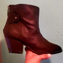 Black Leather Booties...size 10 Womens..good Condition!