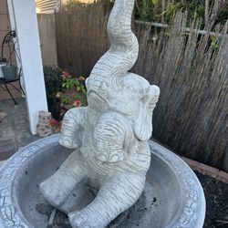 Elephant cement fountain topper