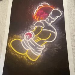 43x31 Kaws Neon Color Huge Canvas (NOT PAPER)