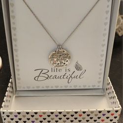 Pendant with 20" Chain, Life is Beautiful 