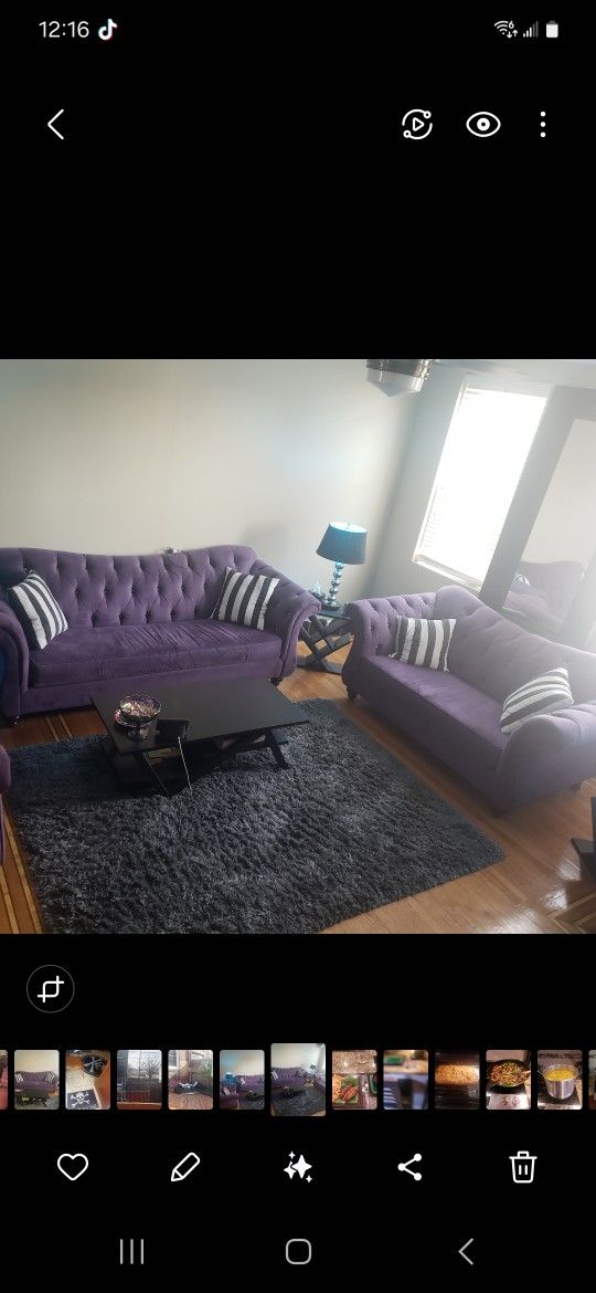 Purple Couch/Loveseat Set