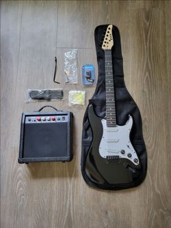 Electric Guitar Beginner's kit, 39 inch, Black