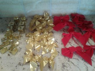 Holiday christmas bows and other decor