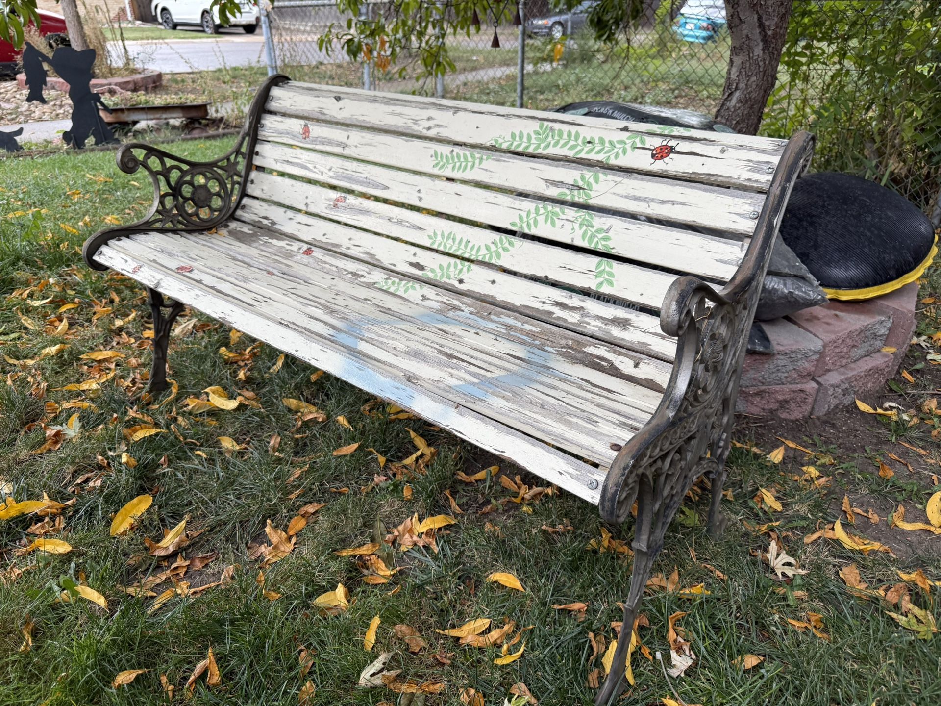Wrought Iron Wood Bench