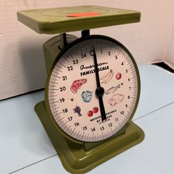 Vintage Avocado Green American Family Kitchen Scale Farmhouse Decor