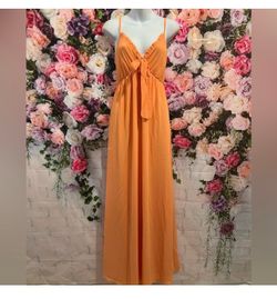 Large apricot colored dress