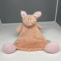Demdaco Nat & Jules Orange Pudder Pig 14" Lovey Rattle 2015