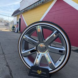 26” 6 Lug Cadilac Escalade Replica Wheels