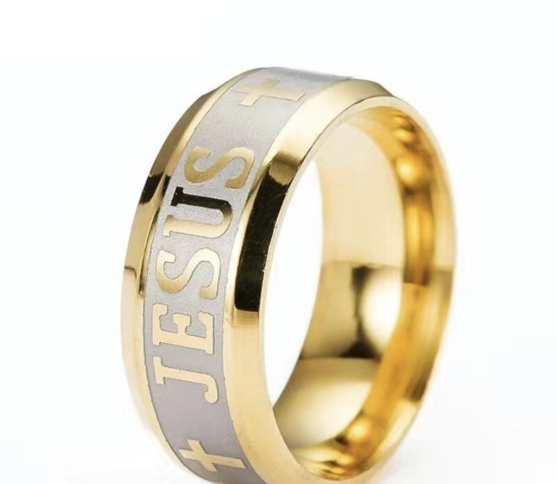 High Quality  Size 13, 12 Ring Measure 8mm 316 Titanium Steel 18K Silver Plated Gold Plated 