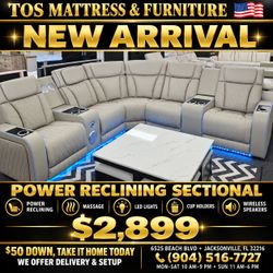 Power Reclining Sectional Sofa with LED Lights 🚚WE DELIVER🚚