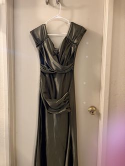 Olive green maid of honor/wedding dress