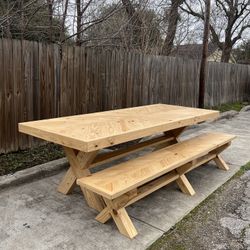 Custom Built Dining Table Solid wood Farmhouse Set Modern Rustic Bench Country Oval Round Counter Breakfast Height  Farm House 