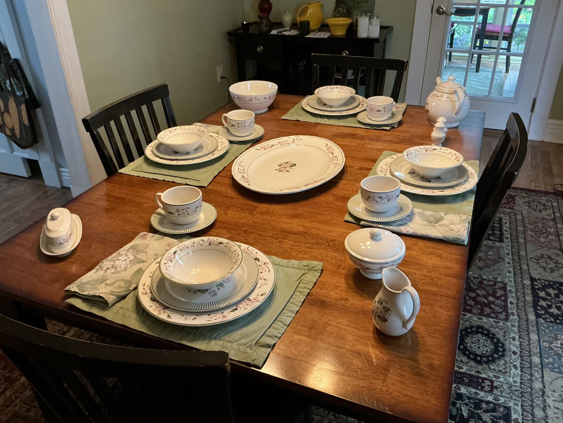 Dinner Ware Martha Stewart Hydrangea Service For 4 With Serving Pieces