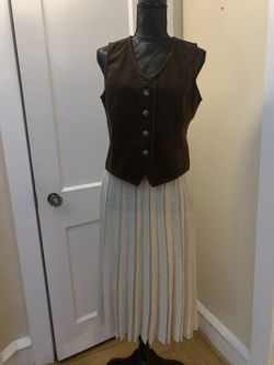 60s Cream Pleated Skirt