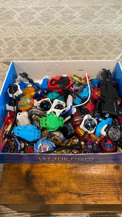 Box of Lots of Beyblades and Rippers/Launchers