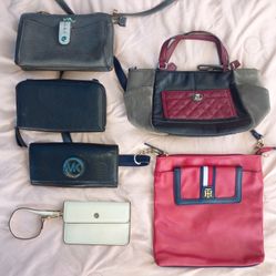 PURSE/HANDBAG/WALLET ASSORTMENT OF 6 TOTAL (MK, COACH, TOMMY HILFIGER)  ALL 6 FOR $50!TONIGHT ONLY