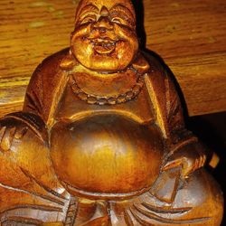 Wooden Hand Carved Booda Figurine 