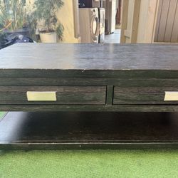 a black living room table 