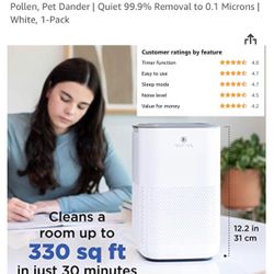 Clean Air with Medify Air Purifier | True HEPA Filter | 330 sq ft Coverage 