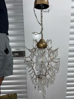 Medium-Sized Chandelier with Gold Accents