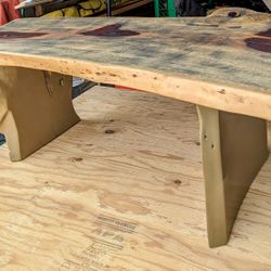 Golden Live Edge Coffee Table 