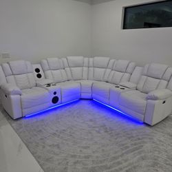 Seccional Reclinable Led Electrico 