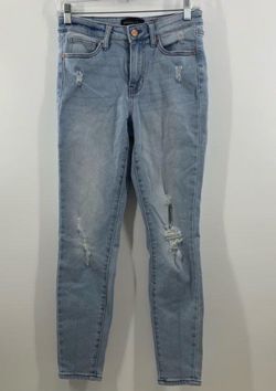 Kendall + Kylie Women's Light Wash Distressed Ultra Babe Skinny Jeans Size 5/27|: