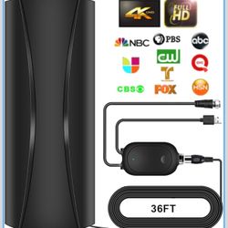 New-3200+ Miles TV Antenna Indoor, 360° Reception Digital Antenna for Smart TV and Old TVs, HD Antenna for Local Channels with Amplifier Signal Booste