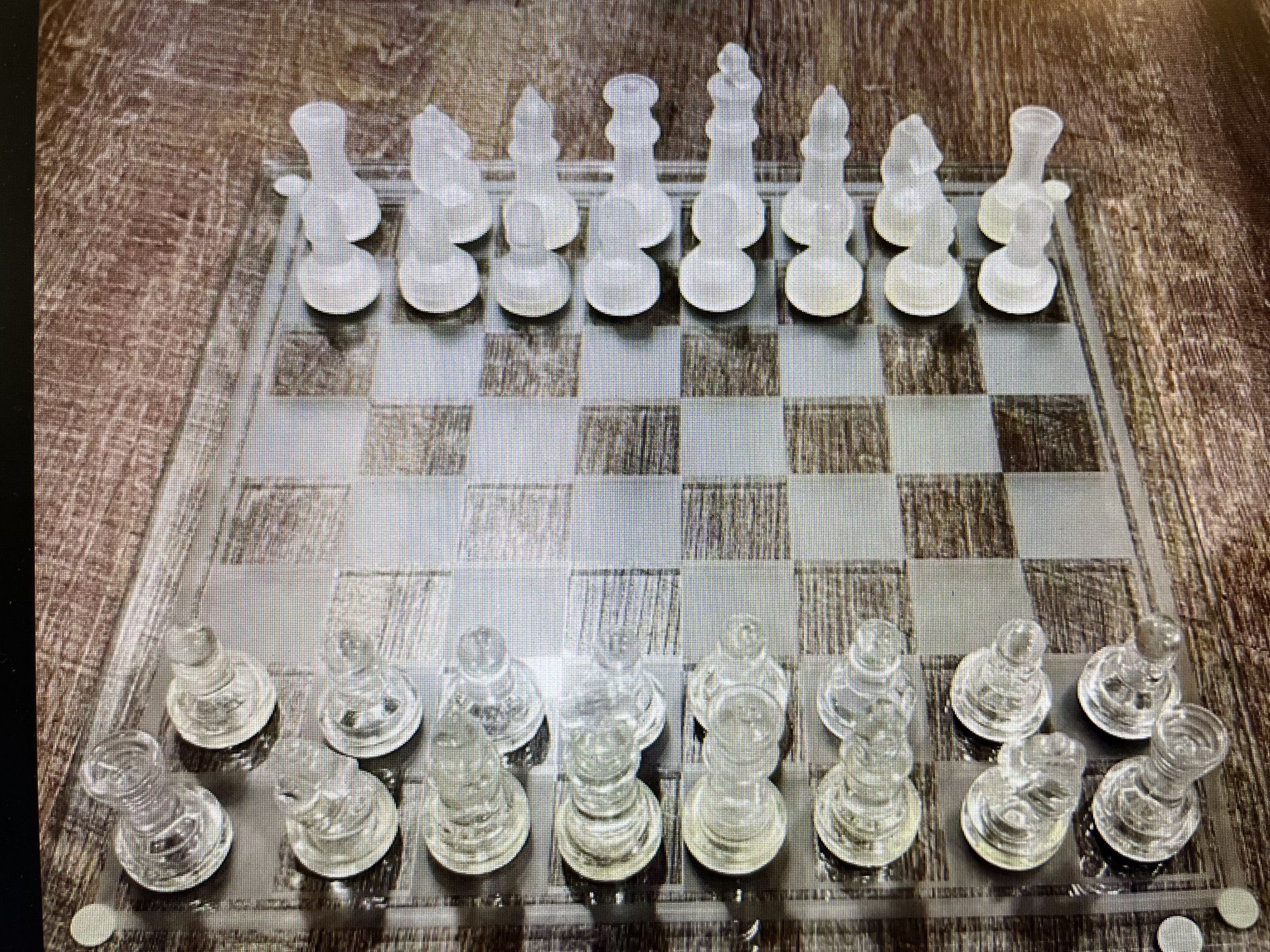 New! 2-in-1 Crystal Chess & Checkers! Add Dramatic Elegance to Any Room!
