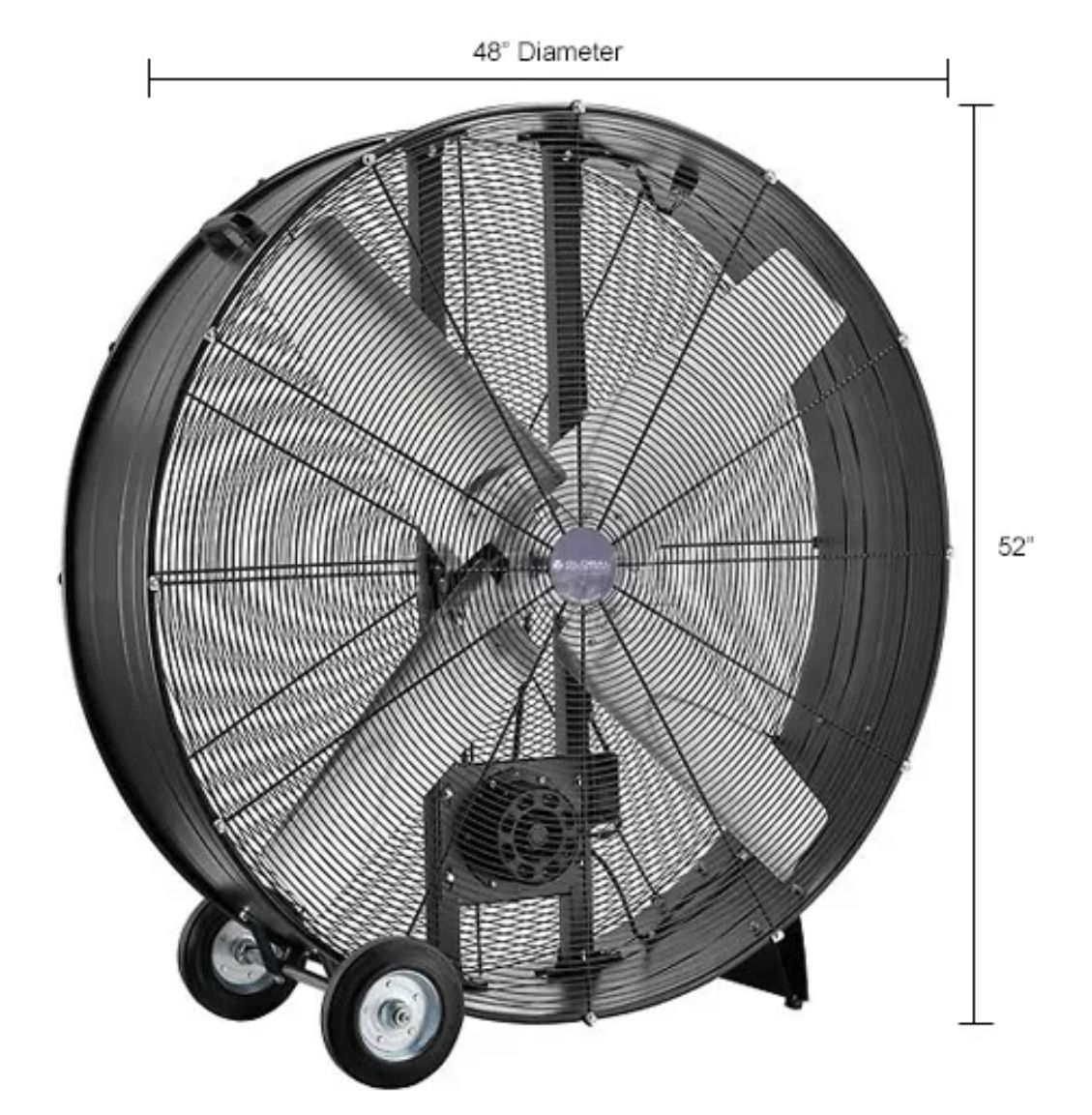 48" Portable Drum Blower Fan, 19500 CFM, 1-1/2 HP, 1 Phase