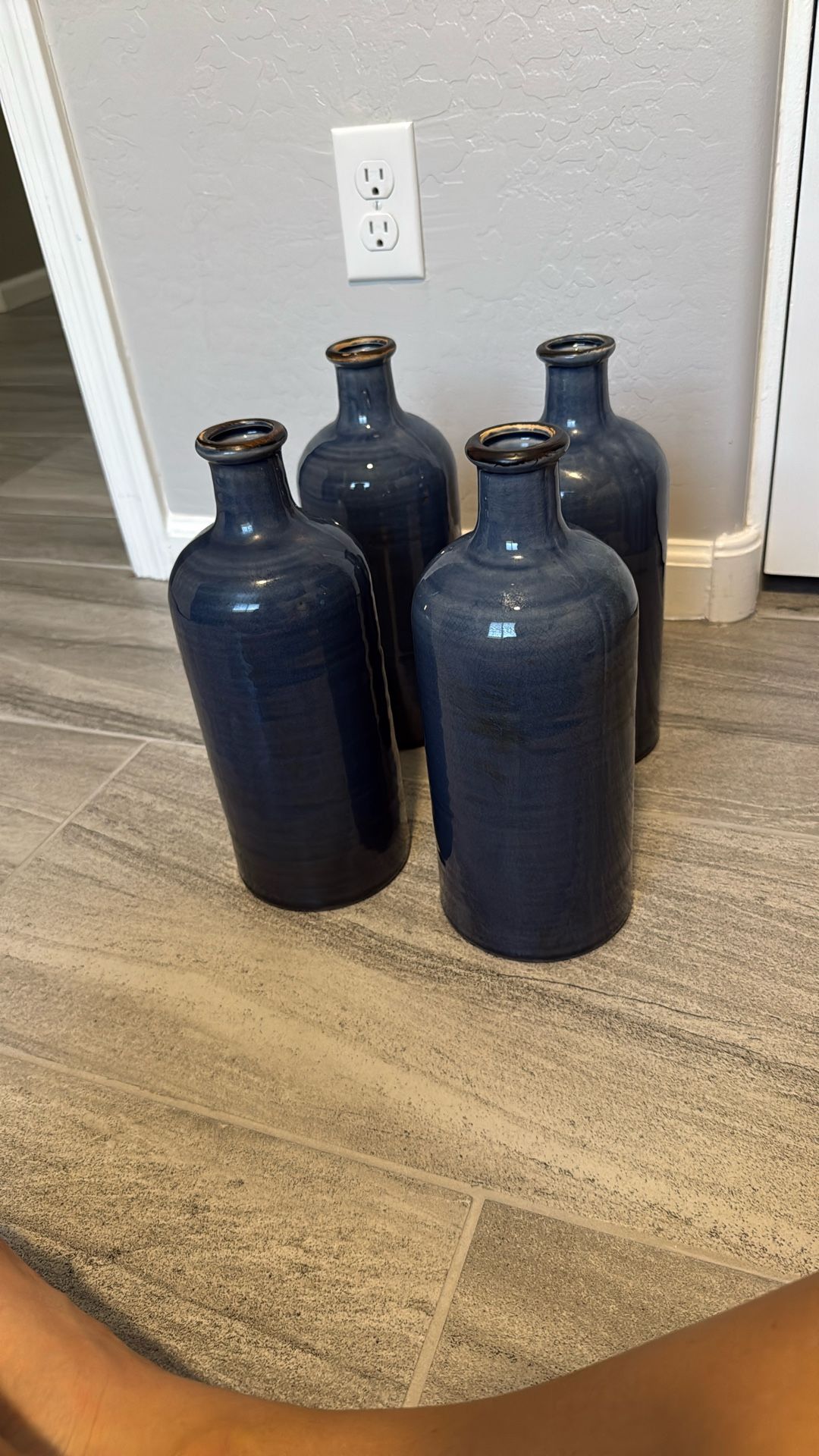Set Of 4 Blue Vases From Kirklands