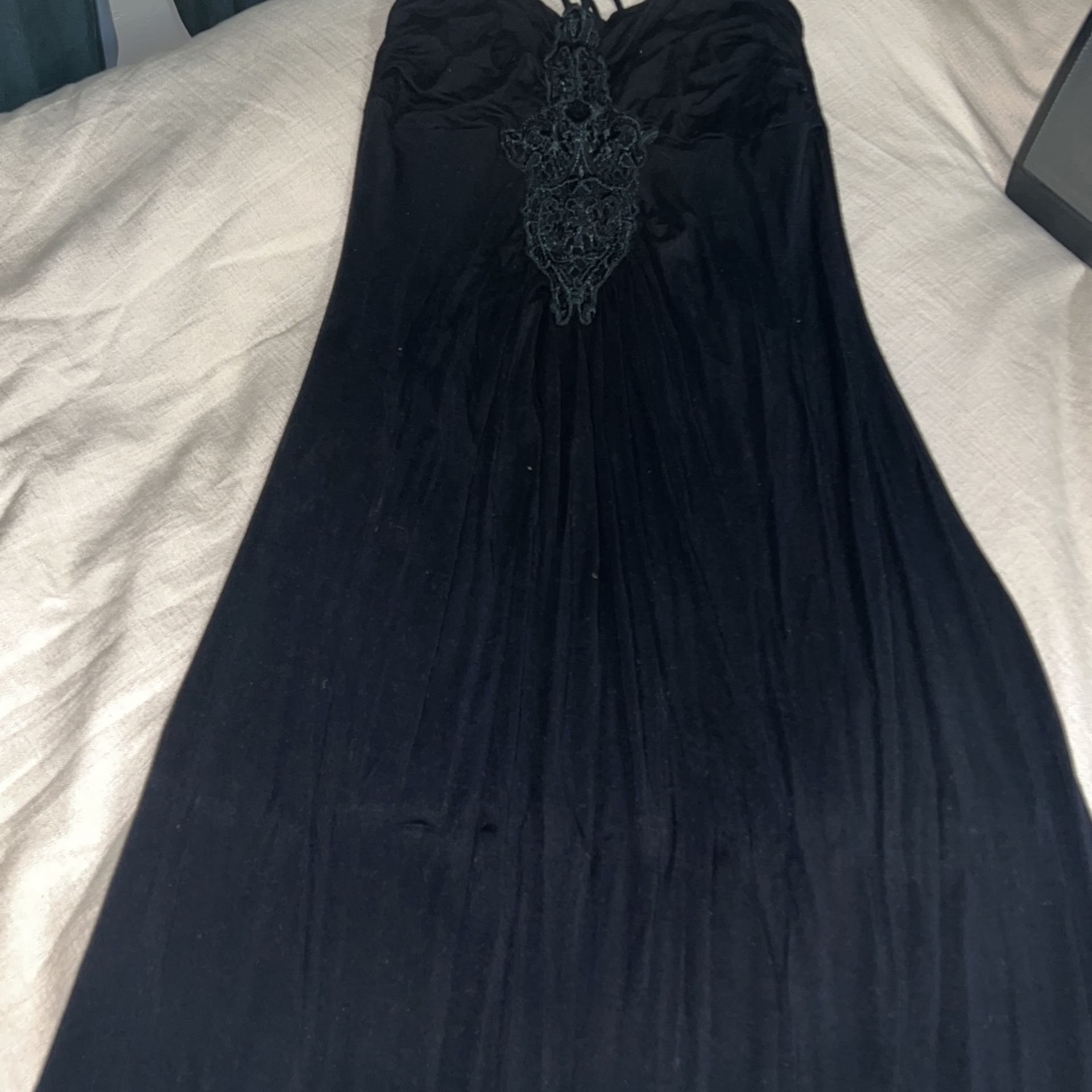 Black Strapless Maxi Dress Medium