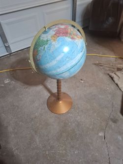 Floor Standing World Globe with Metal Stand
