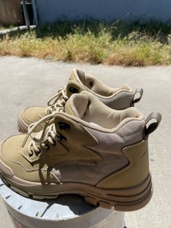 Brown steel boots, Size 9/5