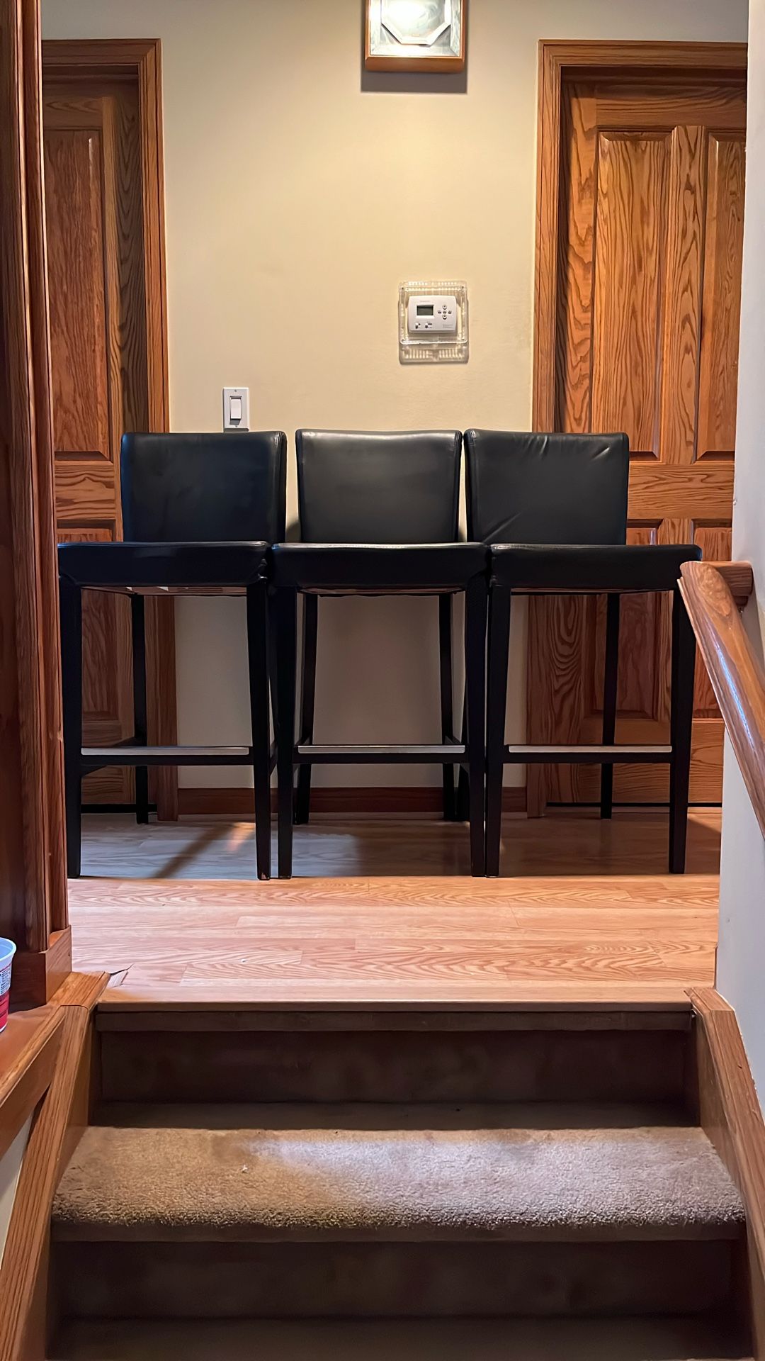 3 Leather Barstools