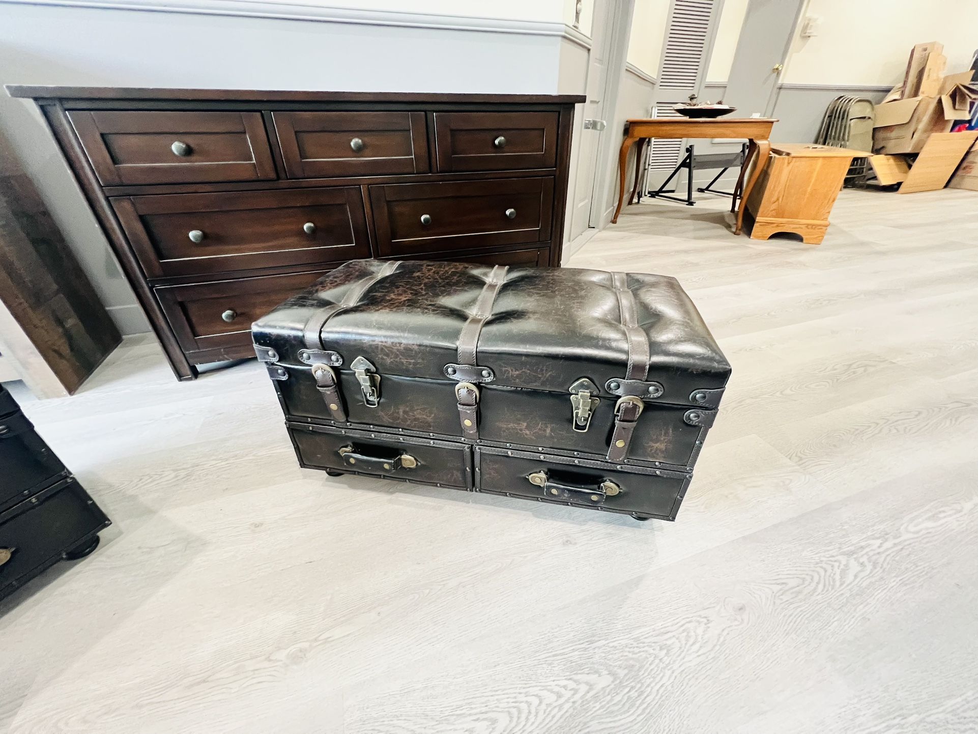 2 Dark Brown Ottomans with storage space inside