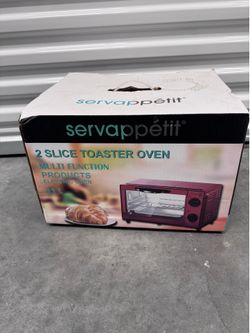 NEVER USED SERVAPPETIT 2 SLICE TOASTER OVEN MULTIFUNCTION PRODUCTS ELECTRIC OVEN.