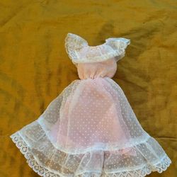 Barbie 1976 SWEET 16 Outfit #7796 Pink Dress With White Polka dots