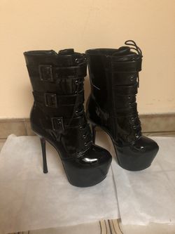 Red Soles Gothic Fetish ankle booties