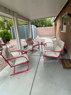 Red patio furniture