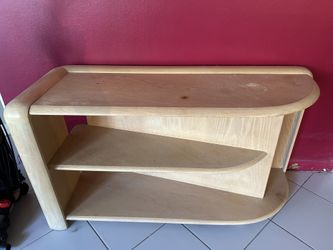 Wood Table With Shelves 