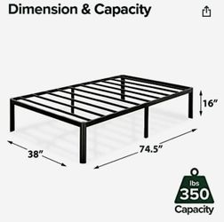 Zinus 16” Metal Bed Frame