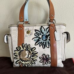 Rare Vintage Coach Bumblebee Tote/Bag w/Dustcover