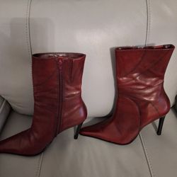 Leather Upper Stilleto Boots